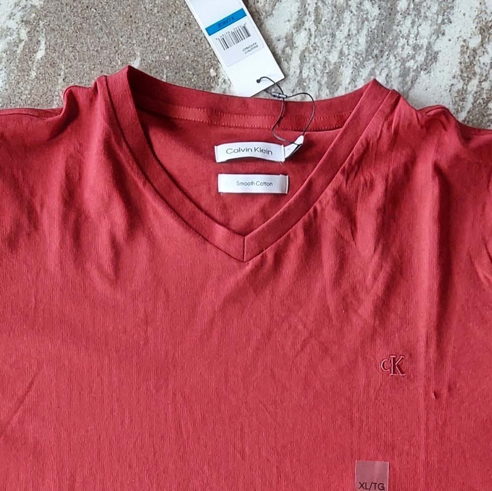 Calvin Klein Men's Smooth Cotton V-Neck T-Shirt New Size XL